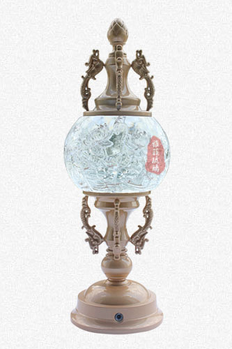 铜琉内雕圆型莲花灯